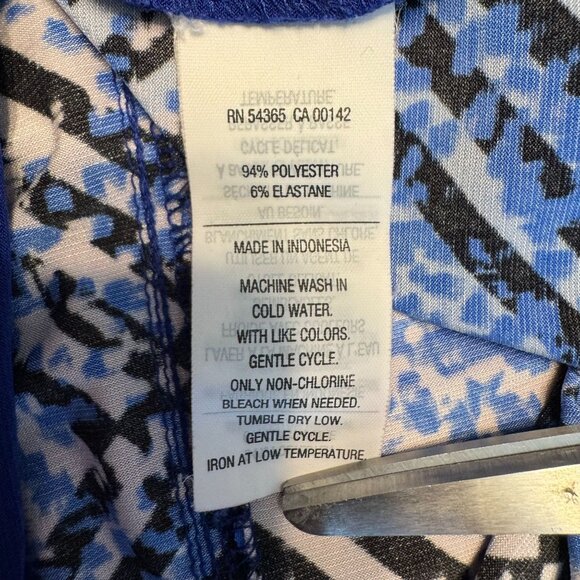 Nygard Womens Tunic Top Size 1X Button Blue Stretch Contrast Comfort Work Career - Picture 5 of 7